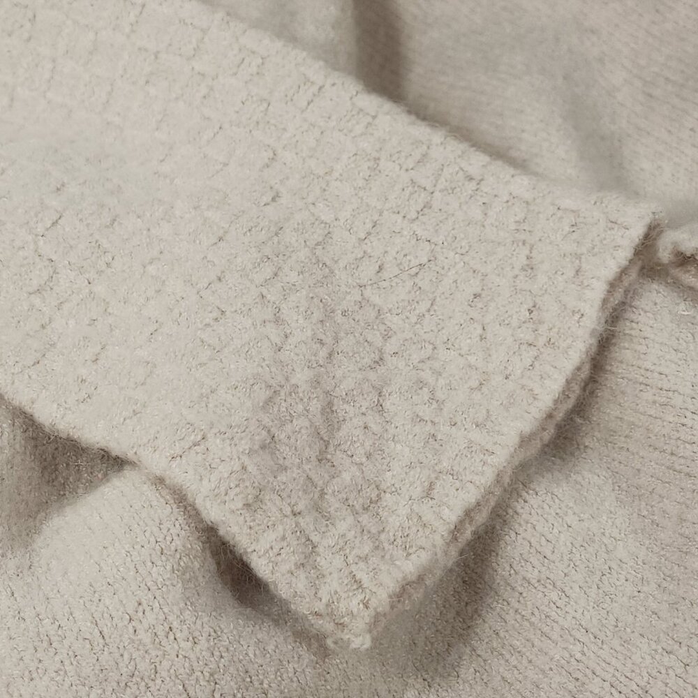 Jaki London Asymmetrical Draped Long Sleeve Sweater Light Beige Size S/M Italy - Picture 5 of 13